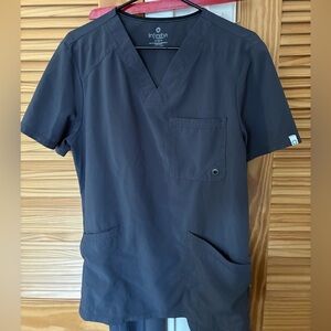 INFINITY by Charokee Charcoal V-Neck Scrub Top size small